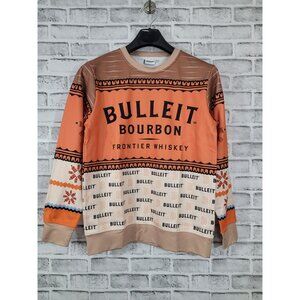 NWOT Bulleit Bourbon Whiskey Christmas Sweatshirt Pullover Festive Tacky Small